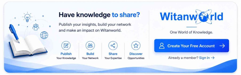 Witanworld promotional banner inviting readers to sign up and share their knowledge